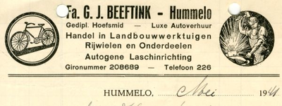 0684-1648 Fa.G.J. Beeftink Gedipl. hoefsmid - Luxe autoverhuur Handel in landbouwwerktuigen Rijwielen en onderdelen ...