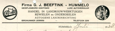 0684-1650 Firma G.J. Beeftink Gediplomeerd hoefsmid - Luxe autoverhuur Handel in landbouwwerktuigen Rijwielen en ...