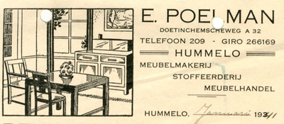 0684-1666 E. Poelman Meubelmakerij Stoffeerderij Meubelhandel