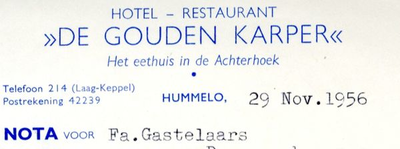 0684-1672 Hotel - Restaurant De Gouden Karper