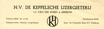 0684-1698 N.V. De Keppelsche IJzergieterij v/h van der Horst & Aberson