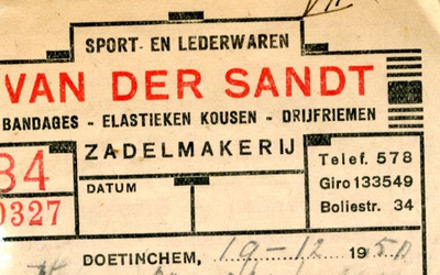 0684-1816 Van der Sandt Sport- en Lederwaren Bandages - Elastiektn kousen - Drijfriemen