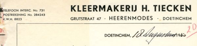 0684-1832 Kleermakerij H. Tiecken Heerenmodes