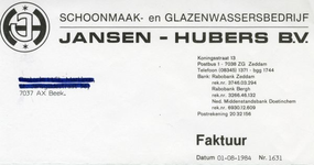 0684-2380 Jansen-Hubers B.V. Schoonmaak- en Glazenwassersbedrijf