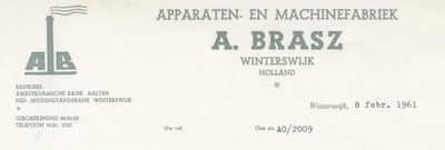 0684-2507 Apparaten- en Machinefabriek A. Brasz