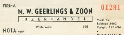 0684-2632 Firma M.W. Geerlings & Zoon IJzerhandel