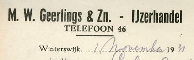 0684-2634 M.W. Geerlings & Zn. IJzerhandel