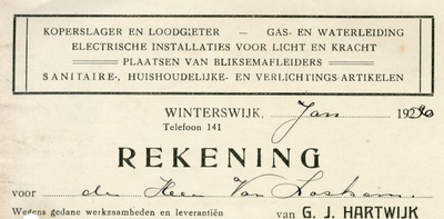0684-2700 Koperslager en Loodgieter - Gas- en Waterleiding Electrische installaties voor Licht en Kracht Plaatsen van ...