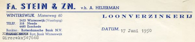 0684-2887 Fa. Stein & Zn. v.h. A. Heijerman Loonverzinkerij