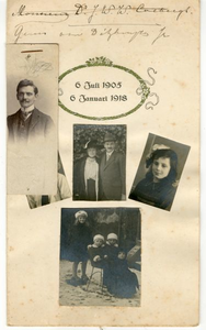 0695-1-003 Menukaart van de koperen bruiloft. Geheel links, het langwerpige fotootje, Guus van Ditzhuijzen jr