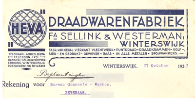 00017 Draadwarenfabriek Fa. Sellink & Westerman