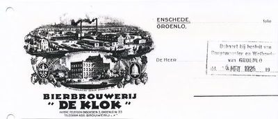 00889 Bierbrouwerij De Klok . Enschede-Groenlo