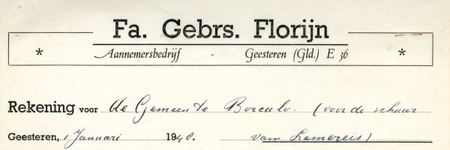 01091 Fa. Gebrs. Florijn. Aannemersbedrijf