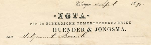 01652 Eibergsche cementsteenfabriek Huender en Jongsma