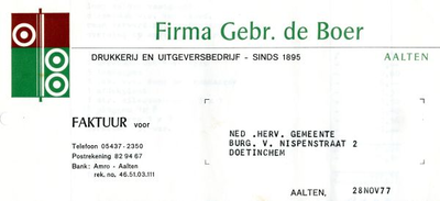 02035 Firma Gebr. de Boer, drukkerij en uitgeversbedrijf