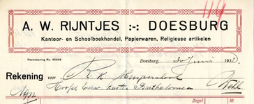 02525 A.W. Rijntjes - kantoor- en schoolboekhandel, papierwaren, religieuse artikelen