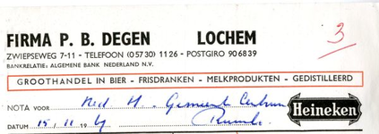 02547 Firma P.B. Degen - groothandel in bier, frisdranken, melkprodukten, gedistilleerd