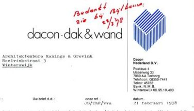 02914 Dacon Nederland b.v., dak en wand