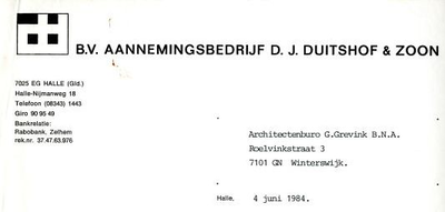 02919 D.J. Duitshof & Zoon, aannemingsbedrijf b.v.