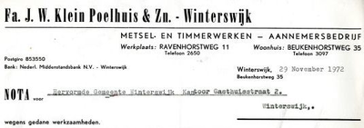 02963 Fa. J.W. Klein Poelhuis & Zn. Metsel- en timmerwerken - aannemersbedrijf