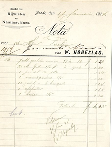 0849-03159 W. Hogeslag, handel in rijwielen en naaimachines
