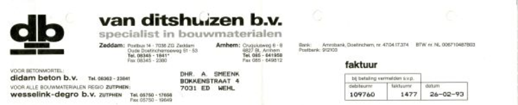 0849-03456 van Ditshuizen b.v., specialist in bouwmaterialen