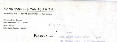 0849-03521 J. van Rijn & Zn., pianohandel