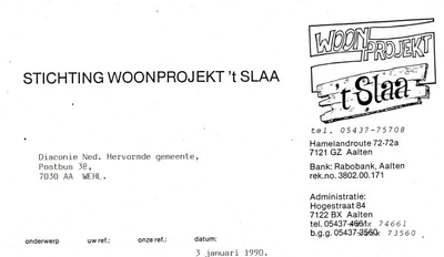 0849-03555 't Slaa, stichting woonprojekt