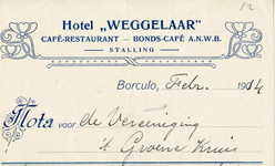 0849-03601 Hotel Weggelaar, café-restaurant, bonds-café A.N.W.B, stalling.