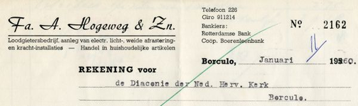 0849-3702 Fa. A. Hogeweg & Zn., loodgietersbedrijf - aanleg van electr. lich t-, weide afrastering - en ...