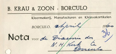 0849-3705 B. Krau & Zoon, kleermakerij - manufacturen en kleinvakartikelen