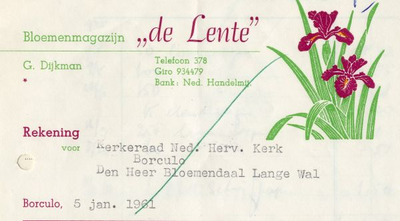 0849-3711 Bloemenmagazijn De Lente , G.Dijkman