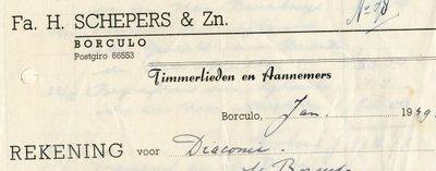 0849-3713 Fa. H. Schepers & Zn., timmerlieden en aannemers