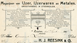 0849-3775 H.J. Reesink & Co magazijnen van IJzer, IJzerwaren en metalen. Groothandel in steenkolen