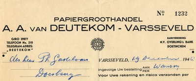 0849-3912 A.A. van Deutekom, papiergroothandel