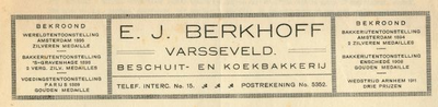 0849-3919 E.J. Berkhoff, beschuit- en koekbakkerij