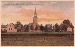 095 De St. Willibrorduskerk werd gebouwd in 1842. Rechts van de kerk de R.K. bewaarschool, opgericht in 1903. Geheel ...