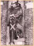 1002 Parochiekerk. Muurschildering in de parochiekerk met ridder Berend van Keyenborg op de voorgrond