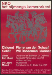 23 NKO Het Nijmeegs kamerorkest. Dirigent Pierre van der Schaaf, Solist Wil Roozeman, klarinet. Cultureel Centrum De ...