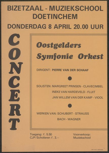 26 Concert. Oostgelders Symfonieorkest. Dirigent: Pierre van der Schaaf. Bizetzaal - Muziekschool Doetinchem