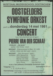 29 Concert t.g.v. het afscheid van dirigent Pierre van der Schaaf. Oostgelders Symfonieorkest. Bizetzaal Muziekschool ...