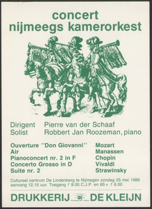 32 Concert Nijmeegs Kamerorkest. Dirigent: Pierre van der Schaaf. Cultureel Centrum de Lindenberg te Nijmegen