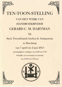 139 Tentoonstelling van het werk van handboekbinder Gerard C.M. Hartman, Stein Tweedehands boeken & Antiquariaat, Doesburg
