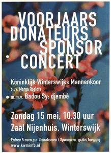 389 Voorjaars donateurs sponsor Concert. Koninklijk Winterswijks Mannenkoor. Zaal Nijenhuis Winterswijk