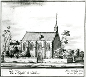 1095-40-0820 De kapel, de voorganger van de Larense kerk, getekend door Frans Berkhuijs