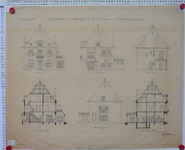 223 Bouw woonhuis Veldhoen plus 1 schets van de situatie voordat dit huis gebouwd is, 1905