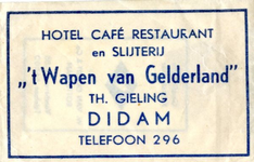 006 Hotel Café Restaurant en Slijterij ' 't Wapen van Gelderland'. Th. Gieling