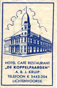 019 Hotel Café Restaurant 'De Koppelpaarden'. A.B.J. Kruip