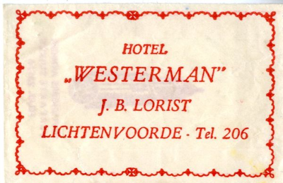 020 Hotel 'Westerman'. J.B. Lorist