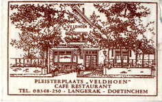 025 Pleisterplaats 'Veldhoen'. Café restaurant